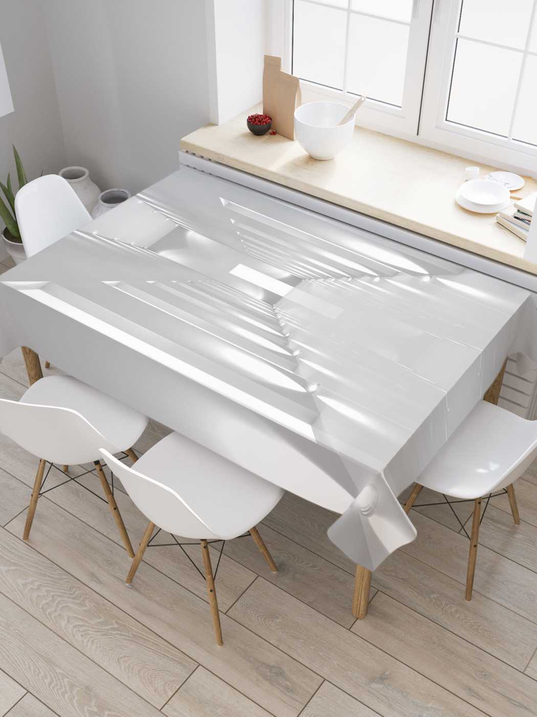 

Скатерть прямоугольная JoyArty "Освещенный коридор" из оксфорда, 120x145 см, Белый, Освещенный коридор