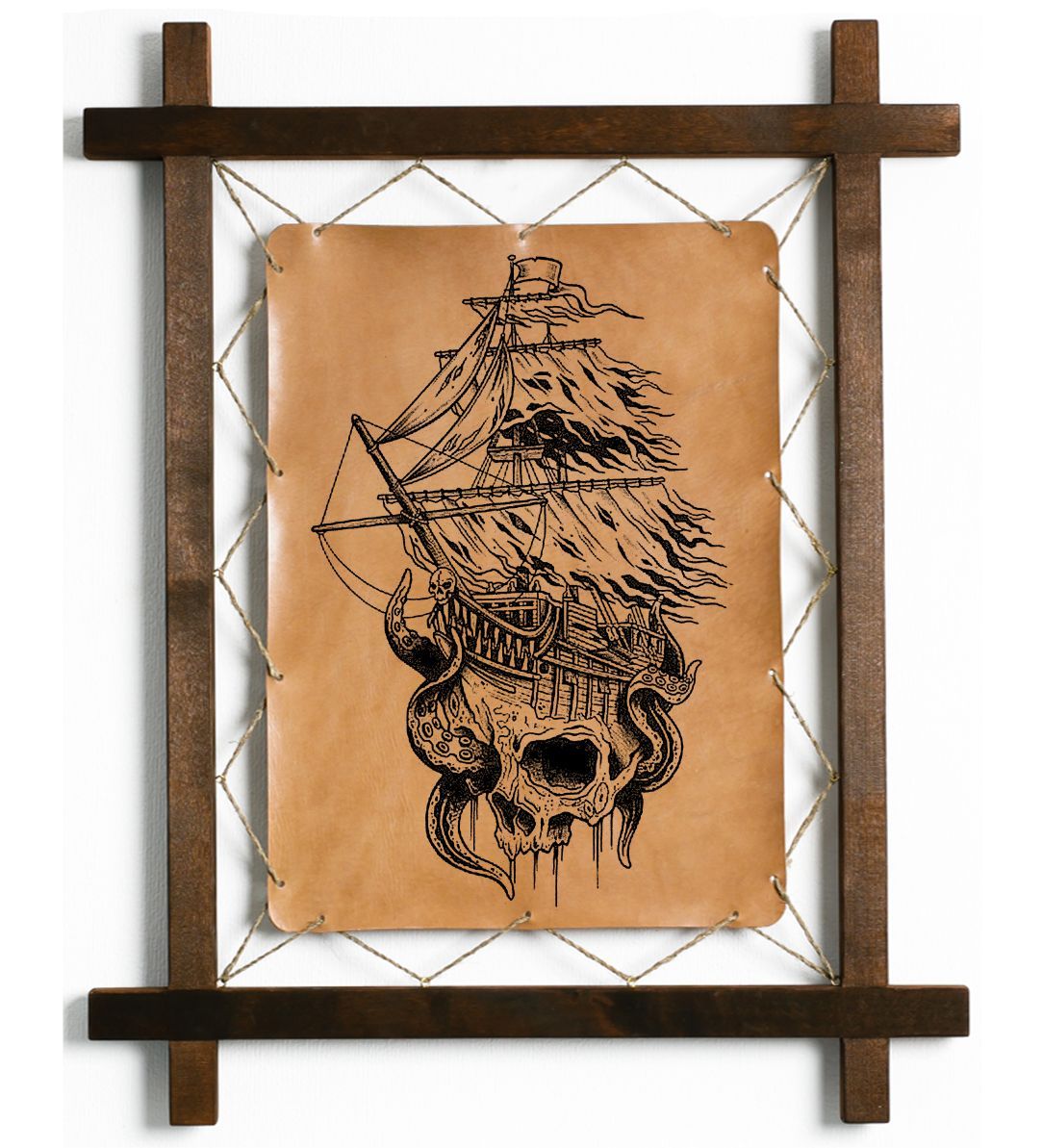 

Картина BoomGift "Пиратский корабль", атуральная кожа, 318