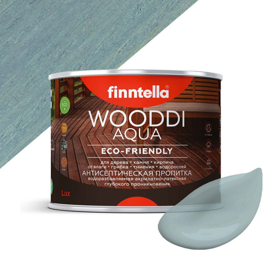 

Антисептическая пропитка для дерева на водной основе FINNTELLA WOODDI AQUA для внутренних, Голубой, WOODDI AQUA цвет