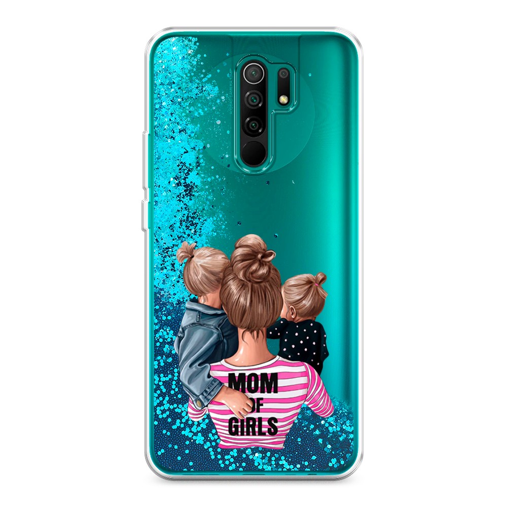 

Жидкий чехол с блестками "Mom of Girls" на Xiaomi Redmi 9, 38393-1