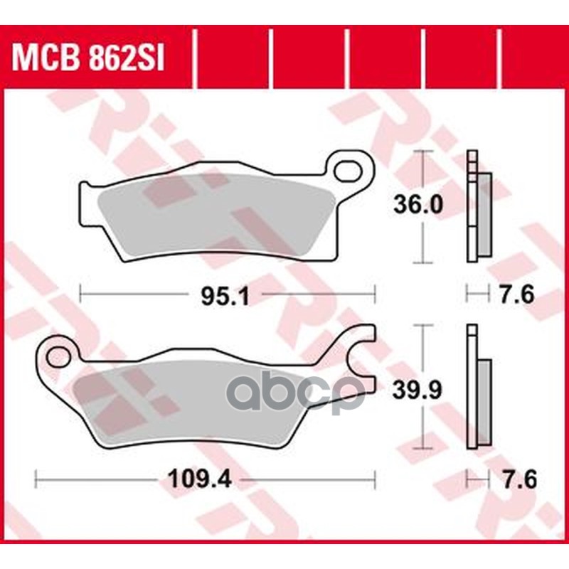 

TRW MCB862SI Колодки тормозные дисковые Can-Am Outlander, Outlander Max 15- 1шт
