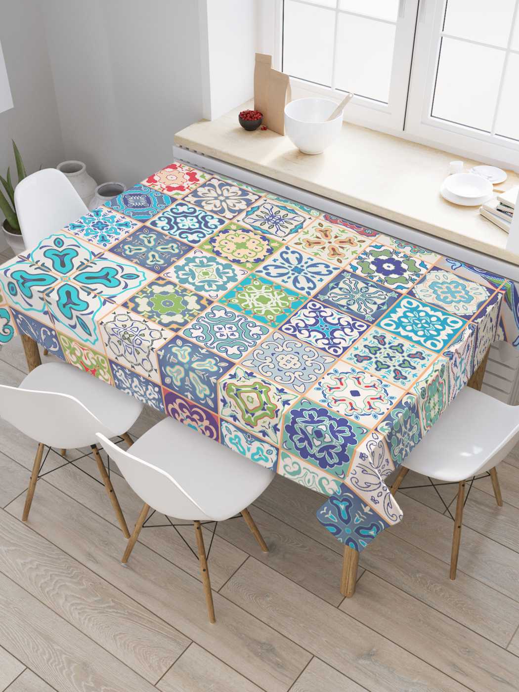 

Скатерть прямоугольная JoyArty "Фантазийный ручей" из оксфорда, 180x145 см, Голубой, Фантазийный ручей