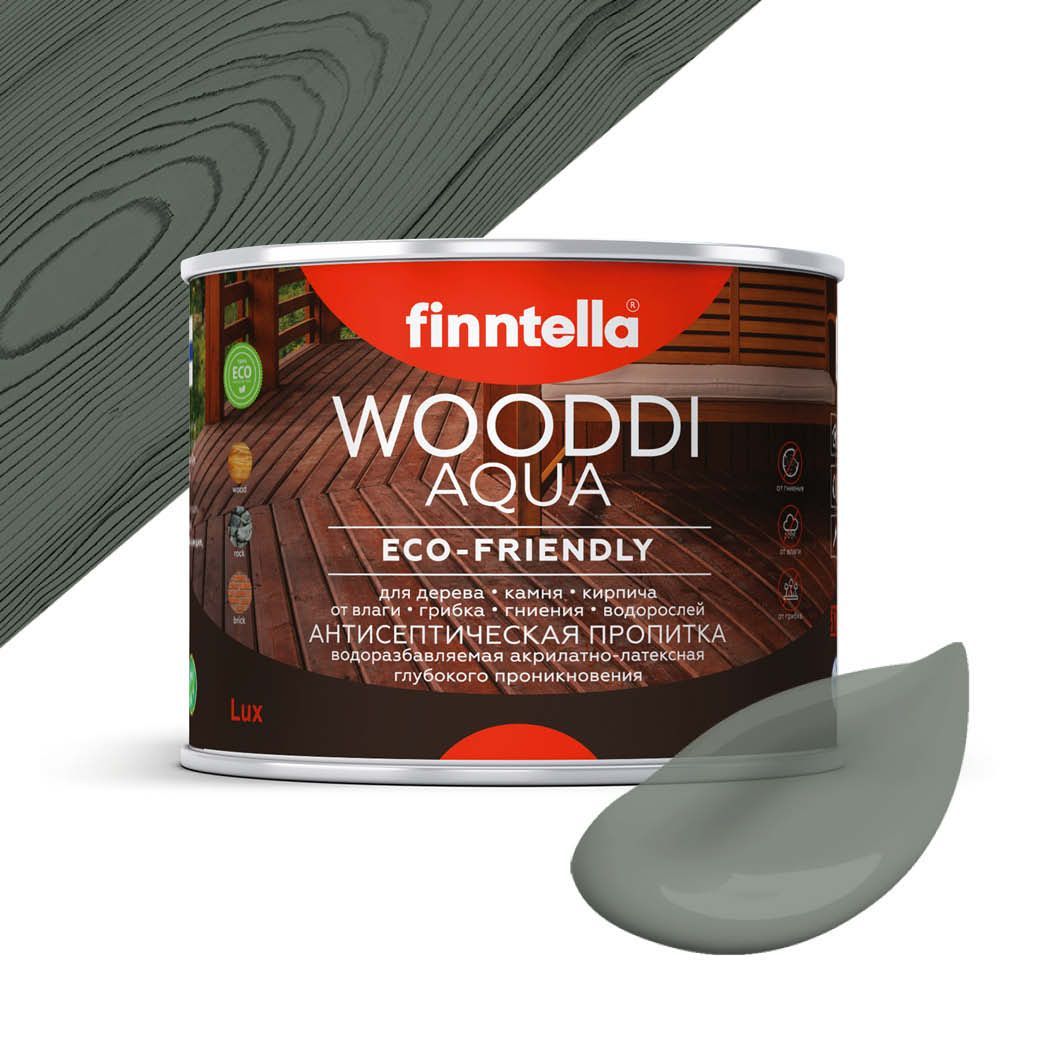

Антисептическая пропитка для дерева на водной основе FINNTELLA WOODDI AQUA для внутренних, Серый, WOODDI AQUA цвет