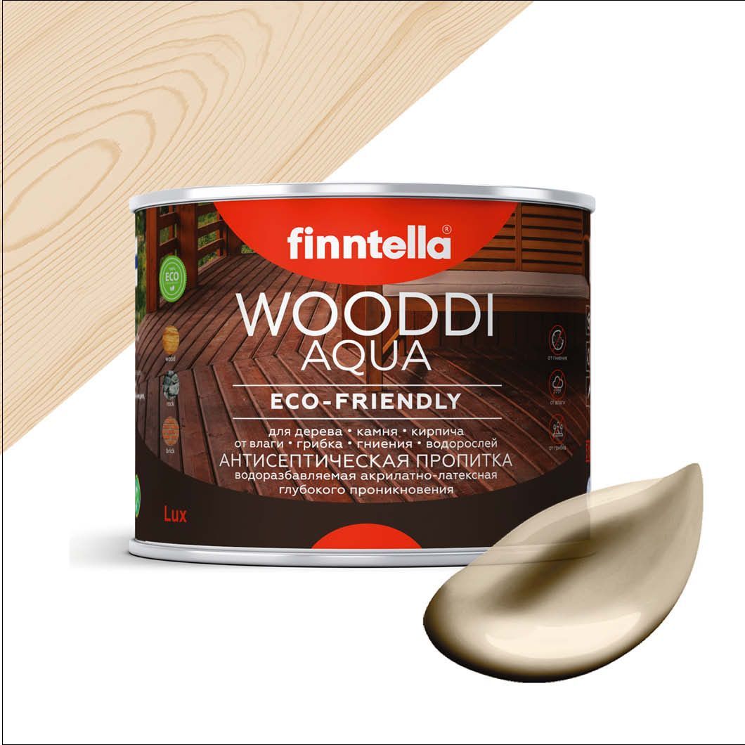

Антисептическая пропитка для дерева на водной основе FINNTELLA WOODDI AQUA для внутренних, Прозрачный, WOODDI AQUA цвет