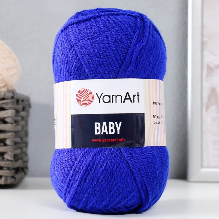 

Пряжа "Baby" 100% акрил 150м/50гр (979 василек), Синий