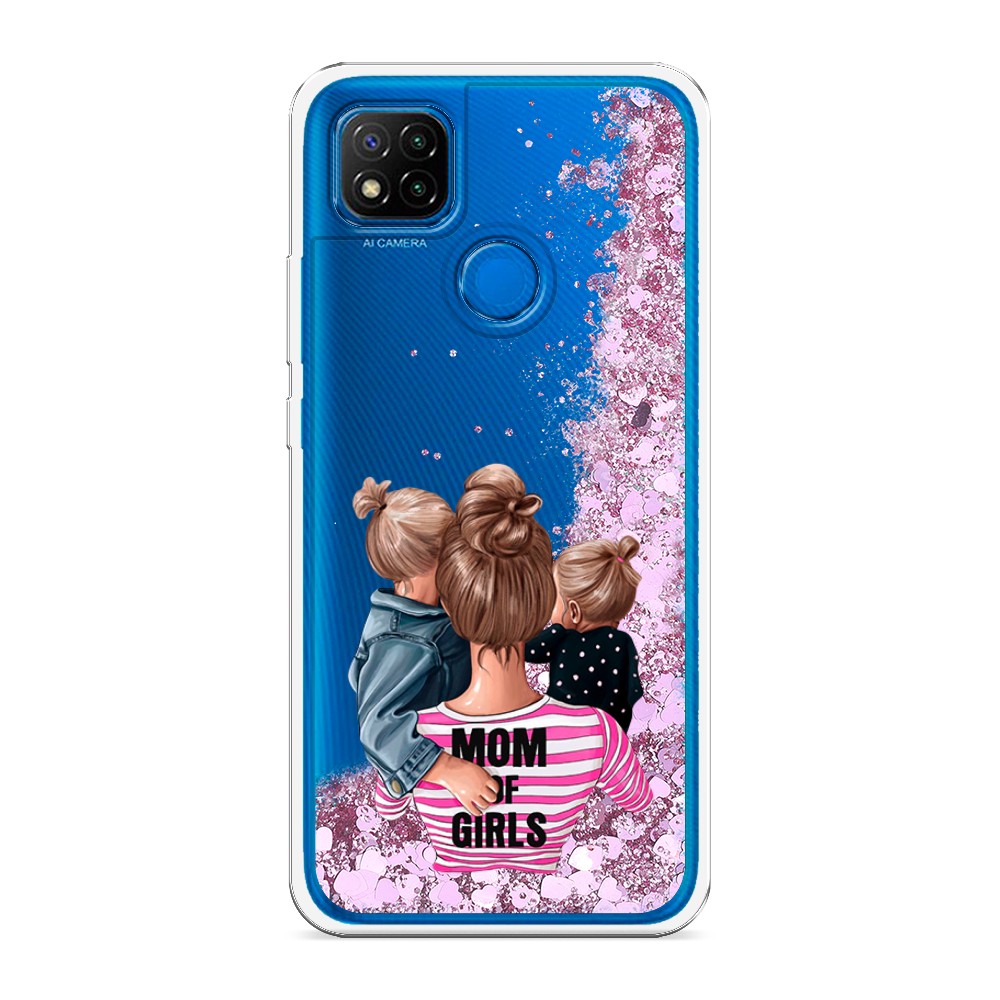 

Жидкий чехол с блестками "Mom of Girls" на Xiaomi Redmi 9C