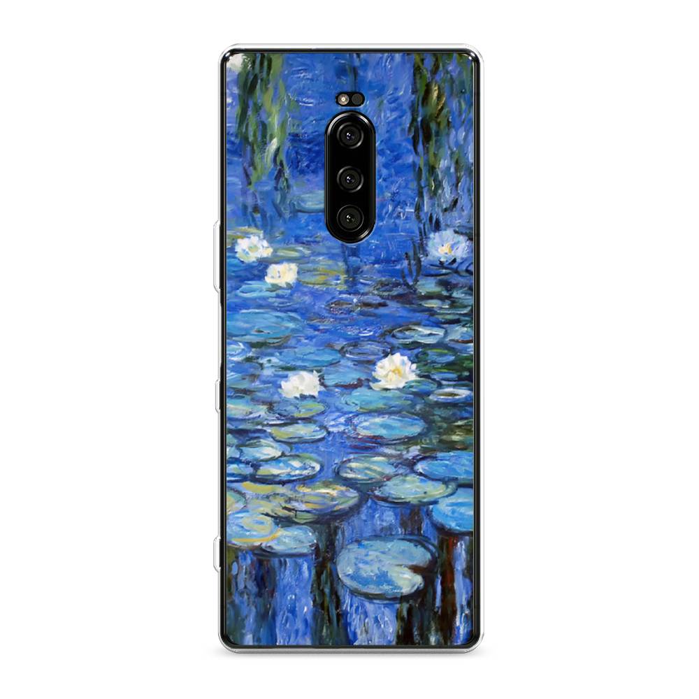 

Чехол на Sony Xperia XZ4 "Нарисованный пруд", Синий;зеленый, 53850-4