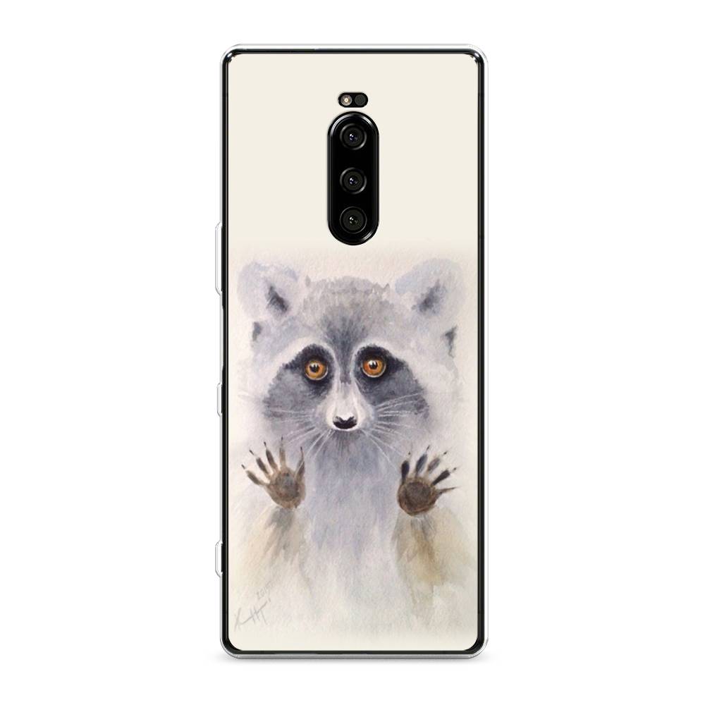 

Чехол на Sony Xperia XZ4 "Енот за стеклом", Бежевый;серый, 53850-4