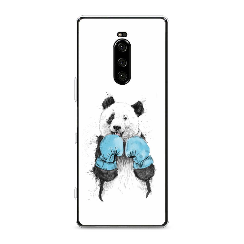 

Чехол на Sony Xperia XZ4 "Панда боксер", Голубой;белый;серый, 53850-1