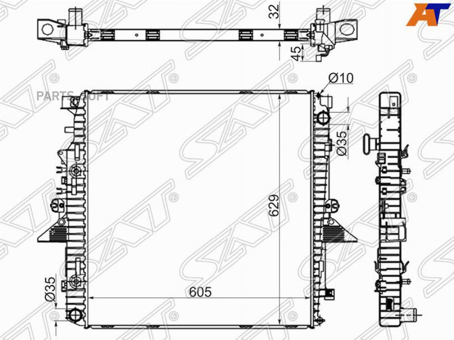 

SAT Радиатор RANGE ROVER SPORT DISCOVERY III 4.0/4.4 04-