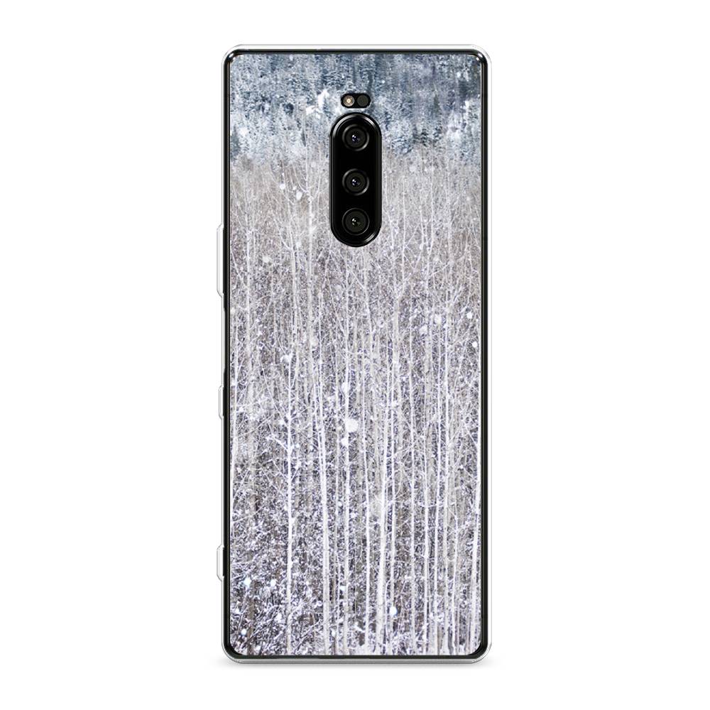 

Чехол на Sony Xperia XZ4 "Снежный лес", Бежевый;серый;белый, 53850-5