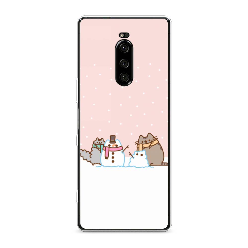 

Чехол на Sony Xperia XZ4 "Котики в снегу", Розовый;белый;серый, 53850-5