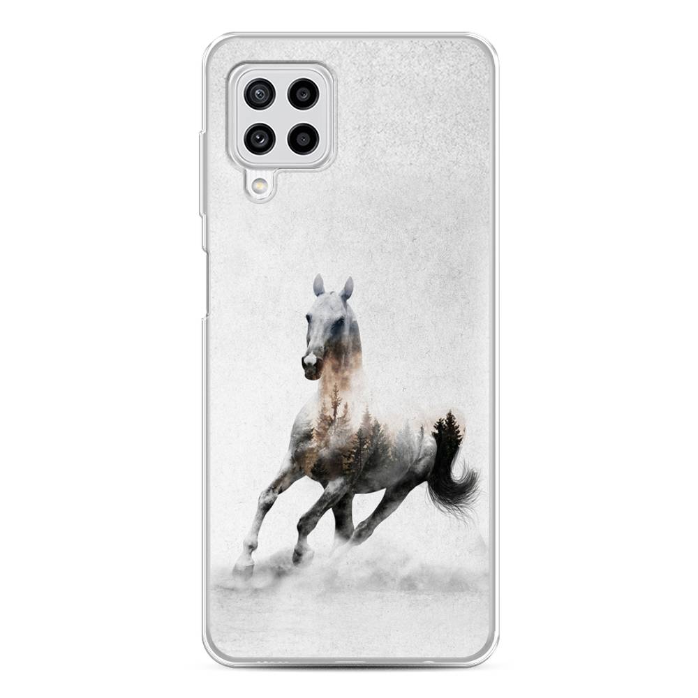 

Чехол Awog на Samsung Galaxy M22 / Самсунг M22 "Лошадь лес", Серый;черный, 2103450-2