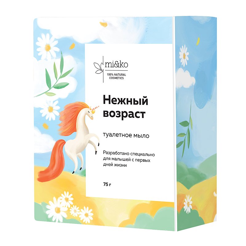 Косметическое мыло mi&ko Нежный возраст детское, 0+, 75 г