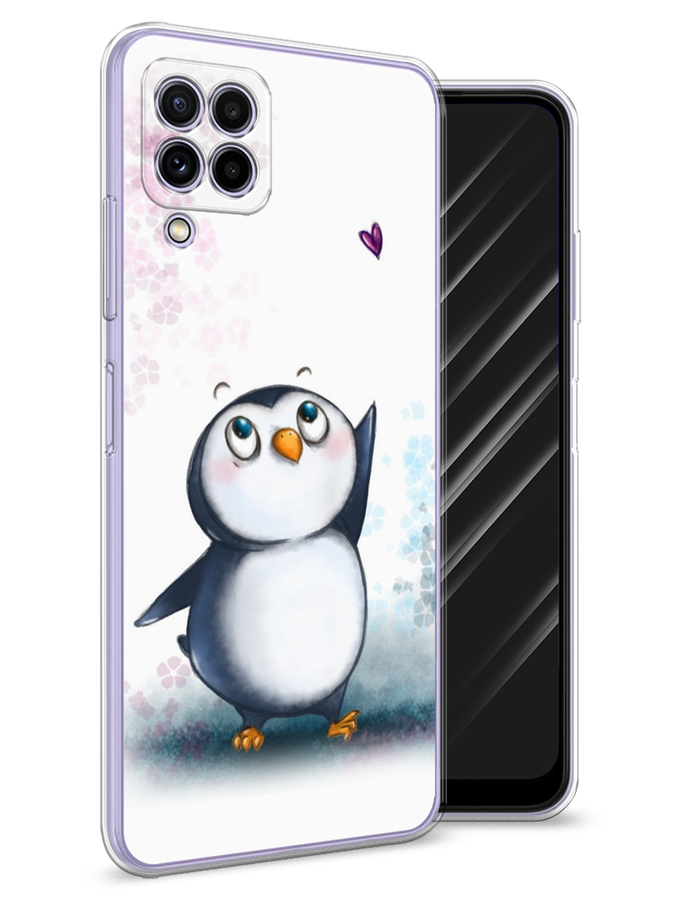 

Чехол Awog на Samsung Galaxy M22 / Самсунг M22 "Пингвин и сердечко", Белый, 2103450-1