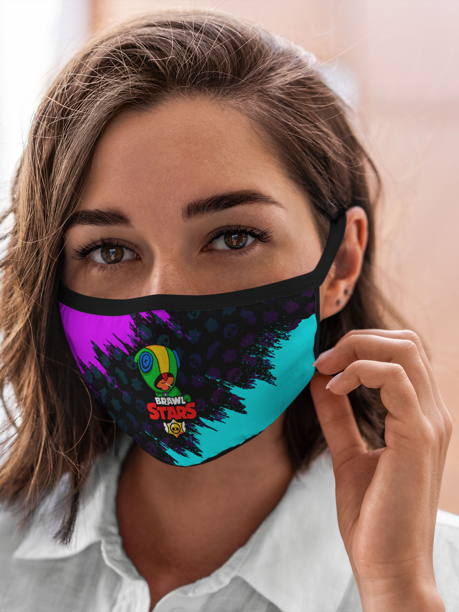 

Многоразовая маска унисекс Burnettie Brawl Stars Leon, Разноцветный, Brawl Stars Leon
