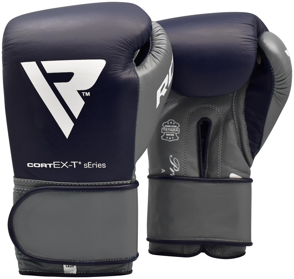 фото Боксерские перчатки боевые rdx boxing gloves pro with stp blue 10 унций