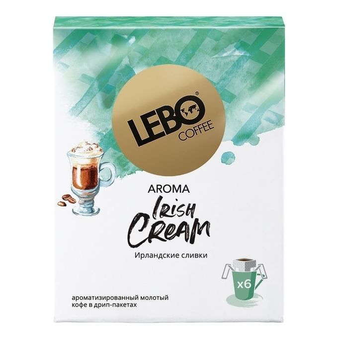 Кофе Lebo Aroma Irish Сream молотый в дрип-пакете 10,5 г х 6 шт