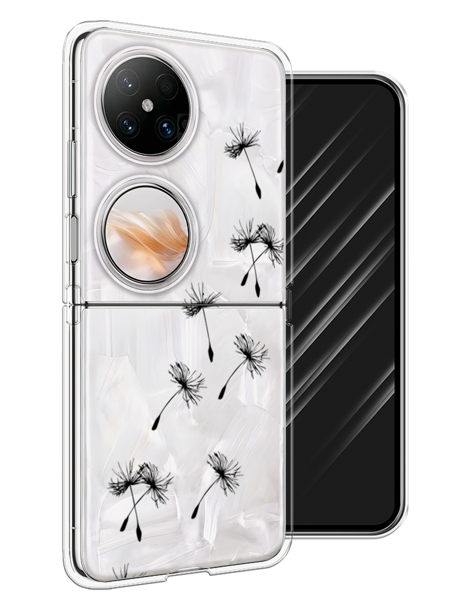 

Чехол Awog на Huawei Pocket 2 "Летящие одуванчики", Черный, 6123850-1