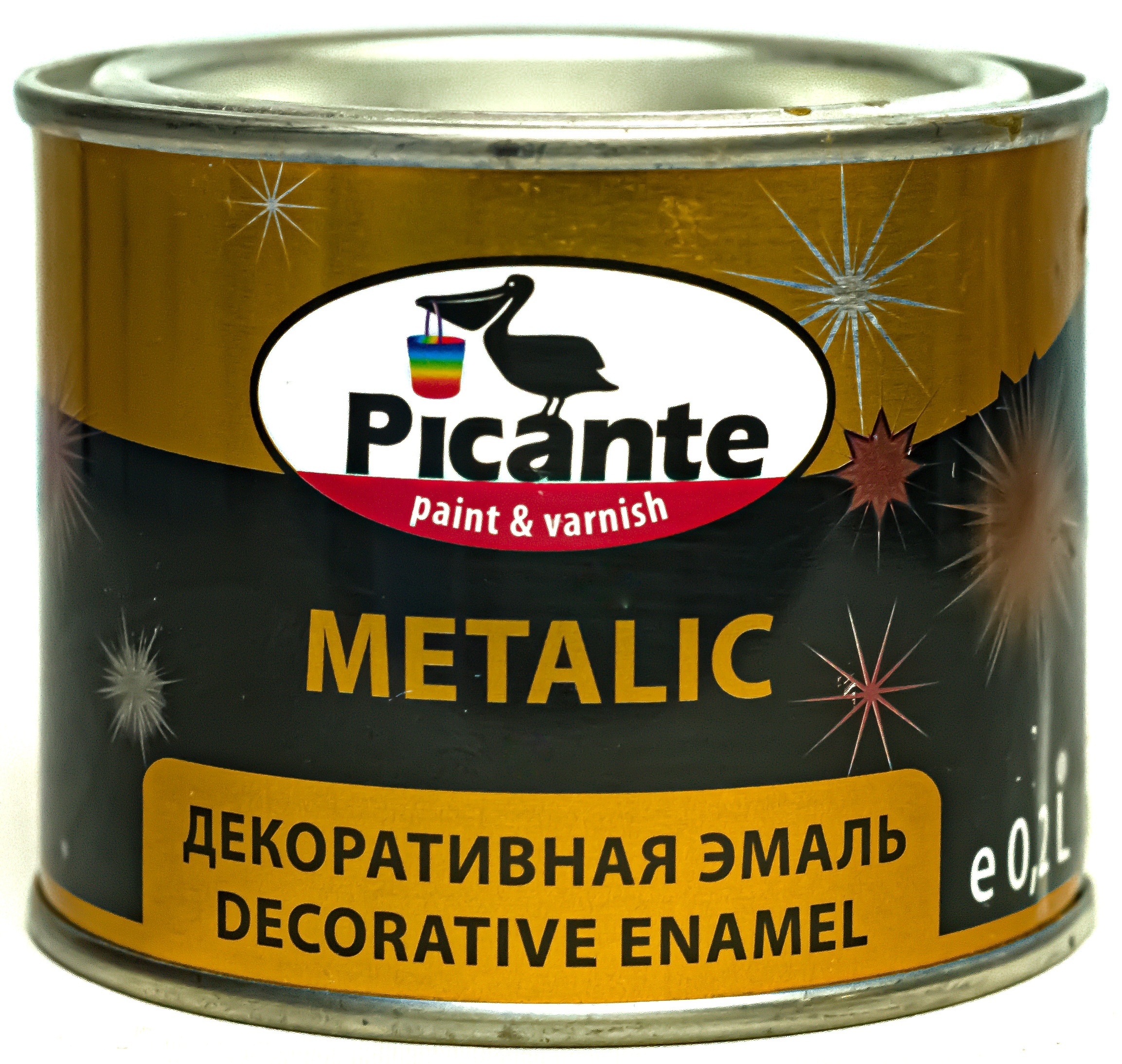 фото Эмаль picante metalic декоративная ral 0304 золото 0, 2кг