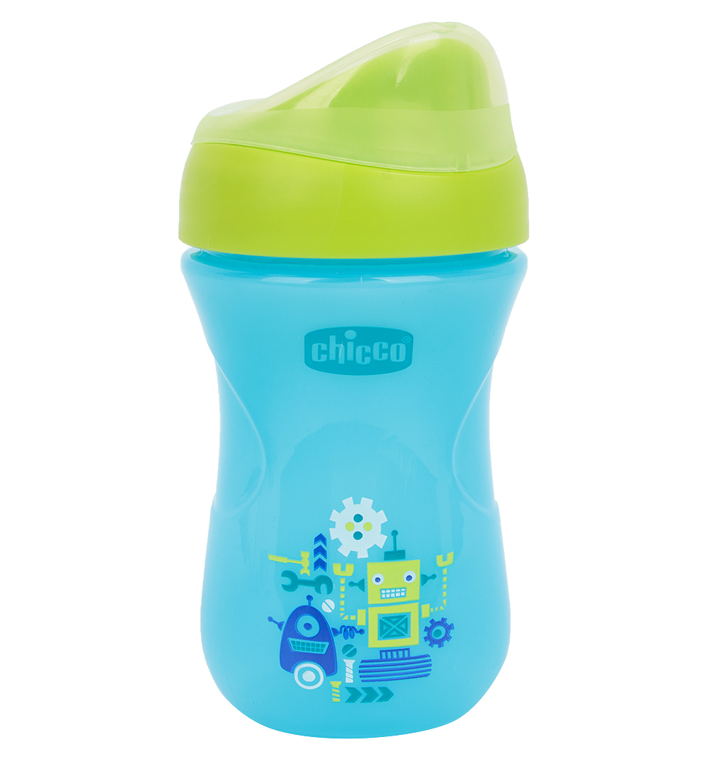 

Поильник Chicco Easy cup носик ободок, с 12 месяцев, синий/зеленый, 266 мл