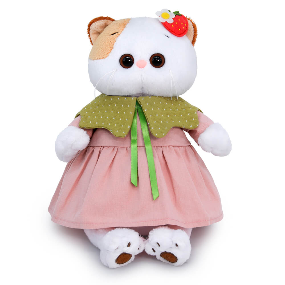 Мягкая игрушка BUDI BASA кошечка Ли-Ли в платье Ягодка 24 см LK24-105 розовый