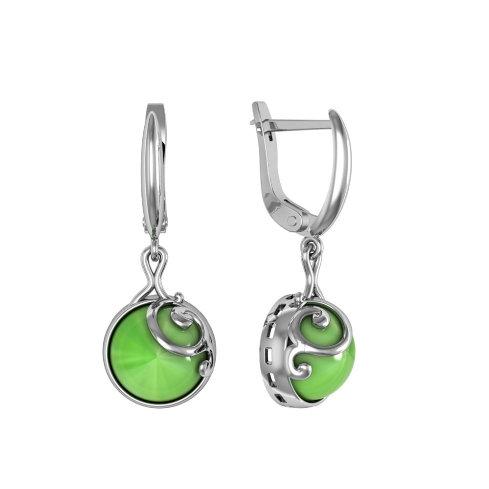 

Серьги из серебра ПРИВОЛЖСКИЙ ЮВЕЛИР 351256-NF, нефрит, 351256-NF