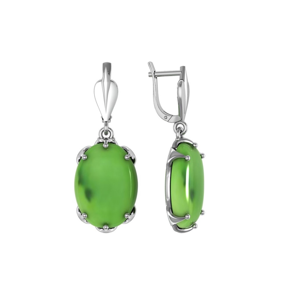 

Серьги из серебра ПРИВОЛЖСКИЙ ЮВЕЛИР 351293-NF, нефрит, 351293-NF