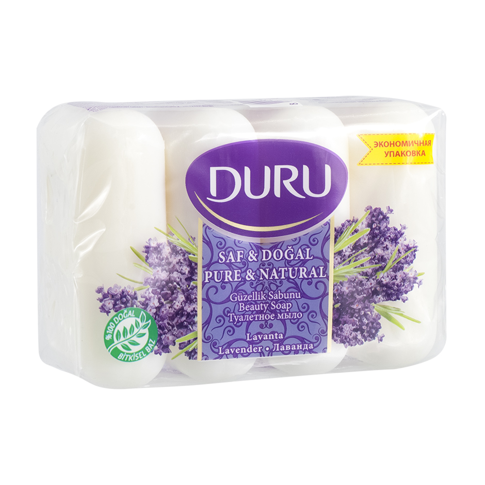 Туалетное мыло Duru Pure & Natural 85 г х 4 шт в ассортименте