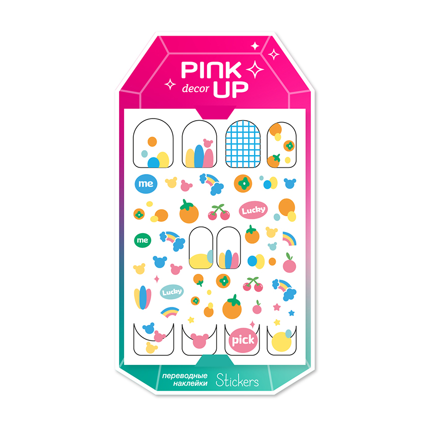 Наклейки для ногтей PINK UP DECOR NAIL STICKERS переводные тон 117 soda stickers stickystuff декоративные наклейки
