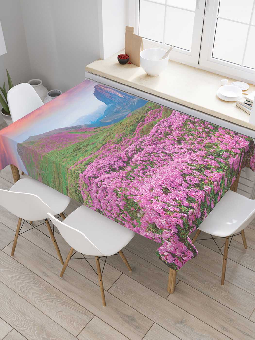 

Скатерть прямоугольная JoyArty "Ароматная поляна" из оксфорда, 180x145 см, Серый, Ароматная поляна