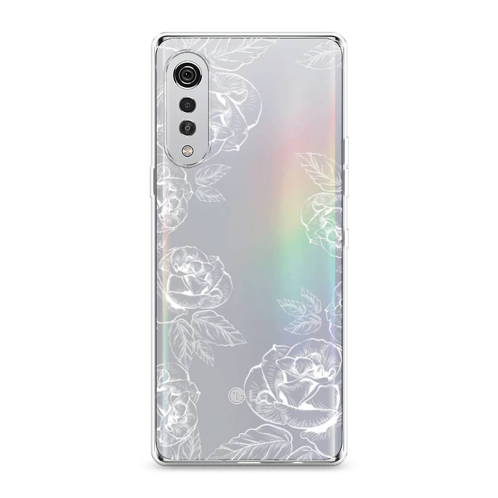 

Чехол на LG Velvet 4G "Розы графика", Черный;серый, 84450-2