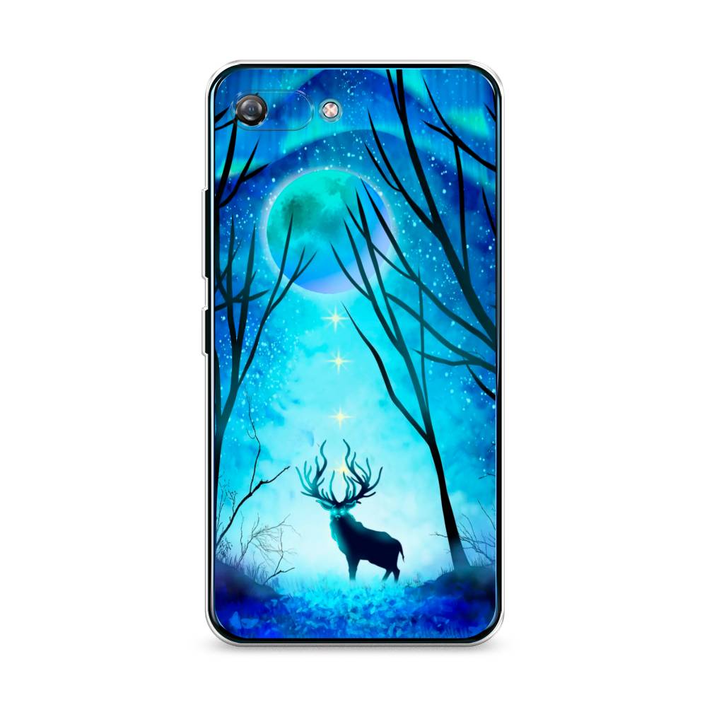 

Чехол на Itel A25 "Олень северное сияние", Синий;черный;голубой, 3200250-1
