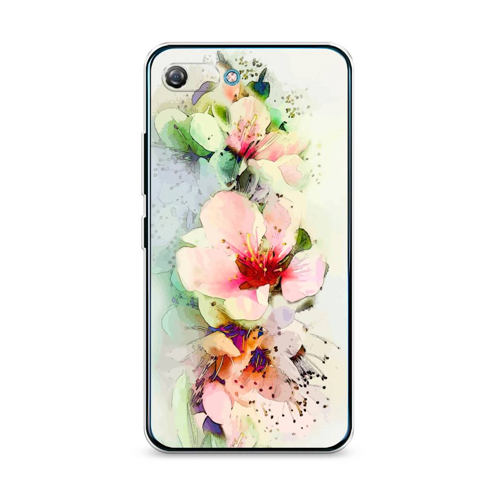 

Чехол на Itel A25 "Нежные цветы", Зеленый;розовый, 3200250-2