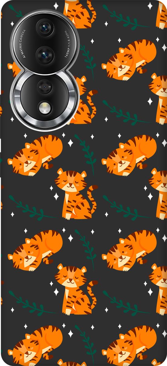 

Матовый Soft Touch силиконовый чехол на Honor 80 с 3D принтом "Tigers" черный, Черный;белый, 159063