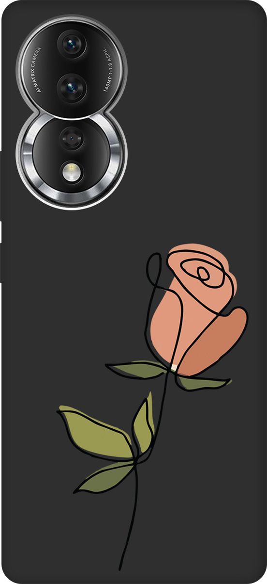 

Матовый Soft Touch силиконовый чехол на Honor 80 с 3D принтом "Rose" черный, Черный;зеленый, 159063