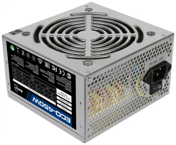 

Блок питания AeroCool ECO-450W, Серебристый, ECO-450W