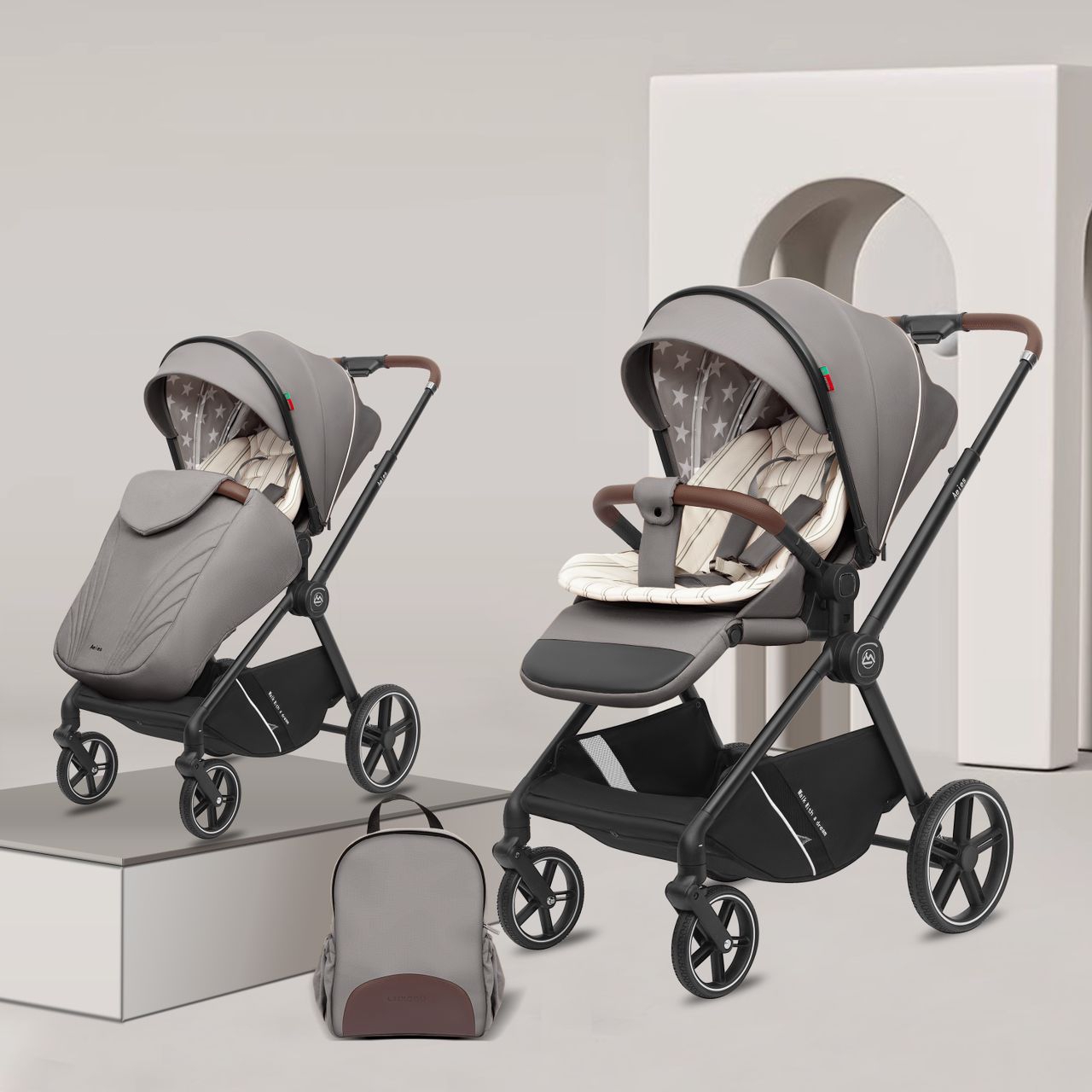 

Прогулочная коляска Luxmom A2 new, темно-серый, A2 new