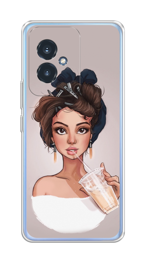 

Чехол на Honor 100 "Девушка с фраппе", Серый, 6122750-1