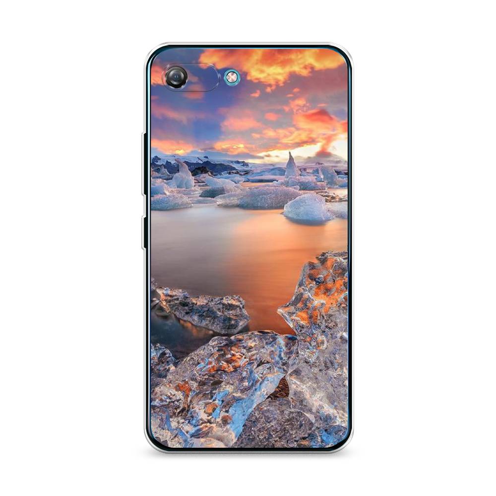 

Чехол на Itel A25 "Ледники", Синий;оранжевый, 3200250-2