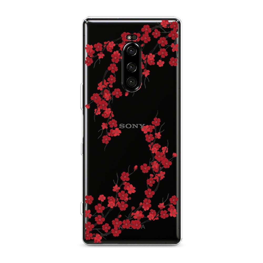 

Чехол на Sony Xperia XZ4 "Красная сакура", Красный;черный, 53850-2