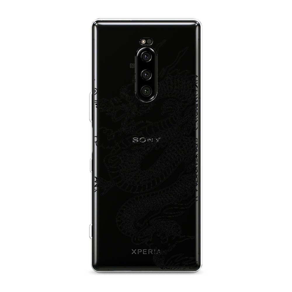 

Чехол на Sony Xperia XZ4 "Большой китайский дракон", Черный;серый, 53850-1