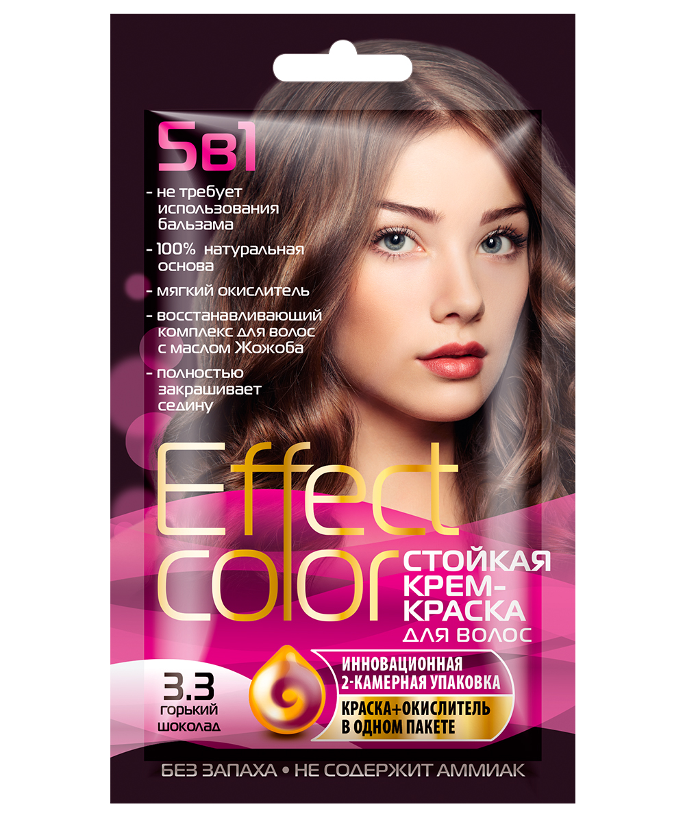 Крем-краска для волос Fito Косметик Effect Color тон Горький шоколад, 50 мл х 6 шт. constant delight 4 09 масло для окрашивания волос горький шоколад olio colorante 50 мл