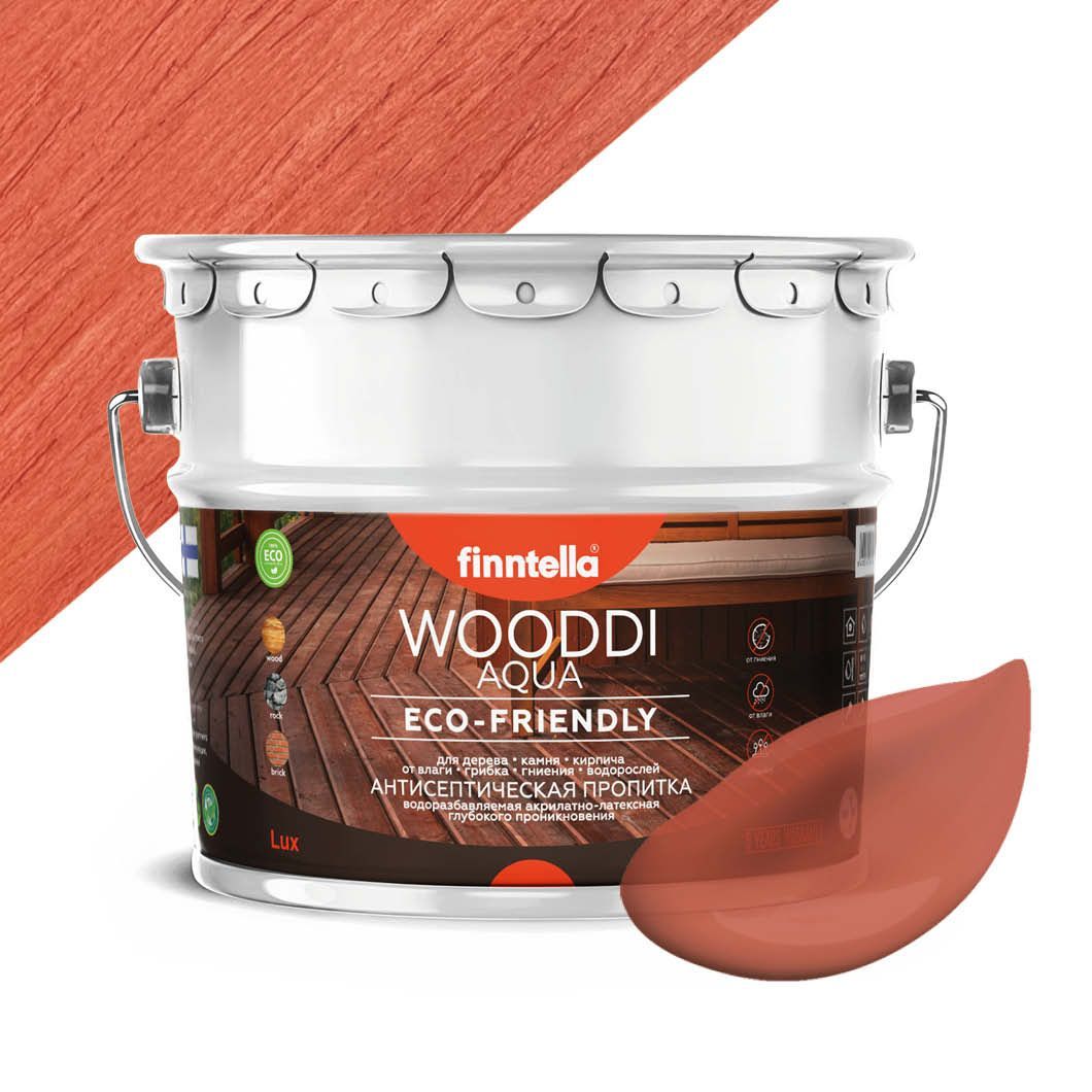 

Антисептическая пропитка для дерева на водной основе FINNTELLA WOODDI AQUA для внутренних, Красный, WOODDI AQUA цвет