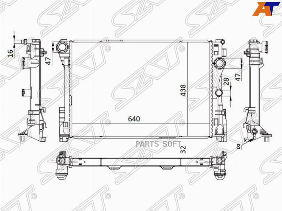 

Радиатор Mercedes C-Class W204 11-/E-Class W212 09- Sat арт. MB0009-11