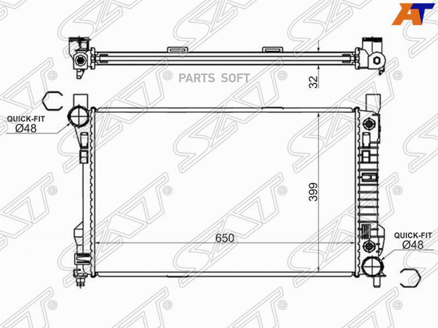 Радиатор Основной Mercedes C-Class W203/Clk-Class W209/Slk-Class W171(Пластинчатый) Sat ар