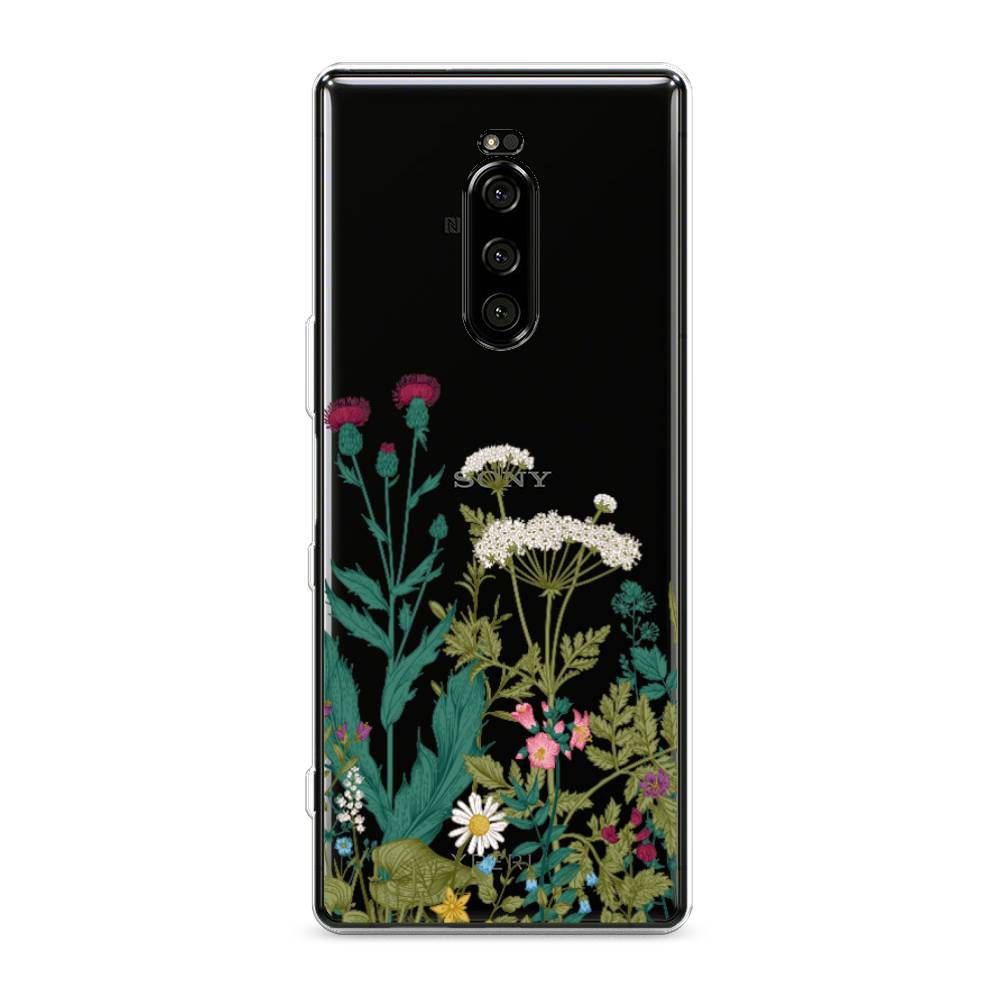

Чехол на Sony Xperia XZ4 "Дикие полевые цветы", Зеленый;розовый;белый, 53850-2
