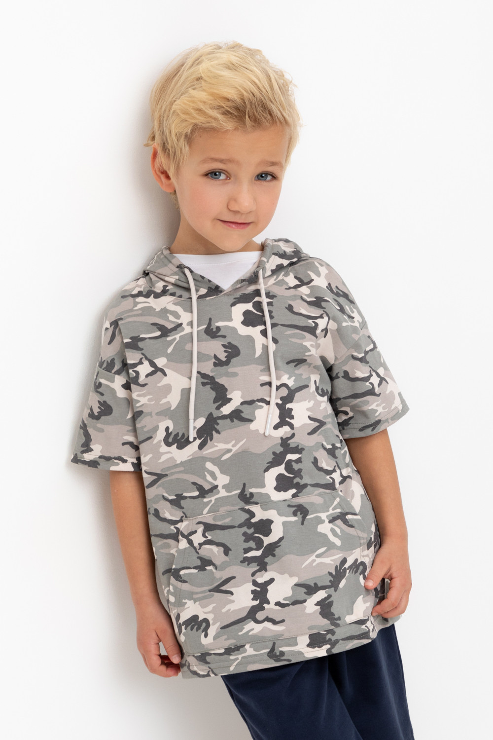 

Футболка детская CROCKID М 3354-1D К 302367, бежевый, 128, Серый, М 3354-1D