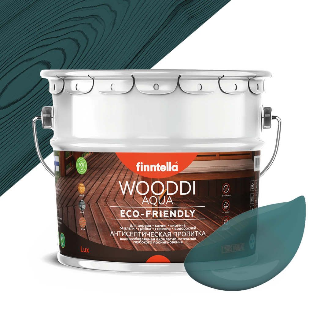 

Антисептическая пропитка для дерева на водной основе FINNTELLA WOODDI AQUA для внутренних, Синий, WOODDI AQUA цвет
