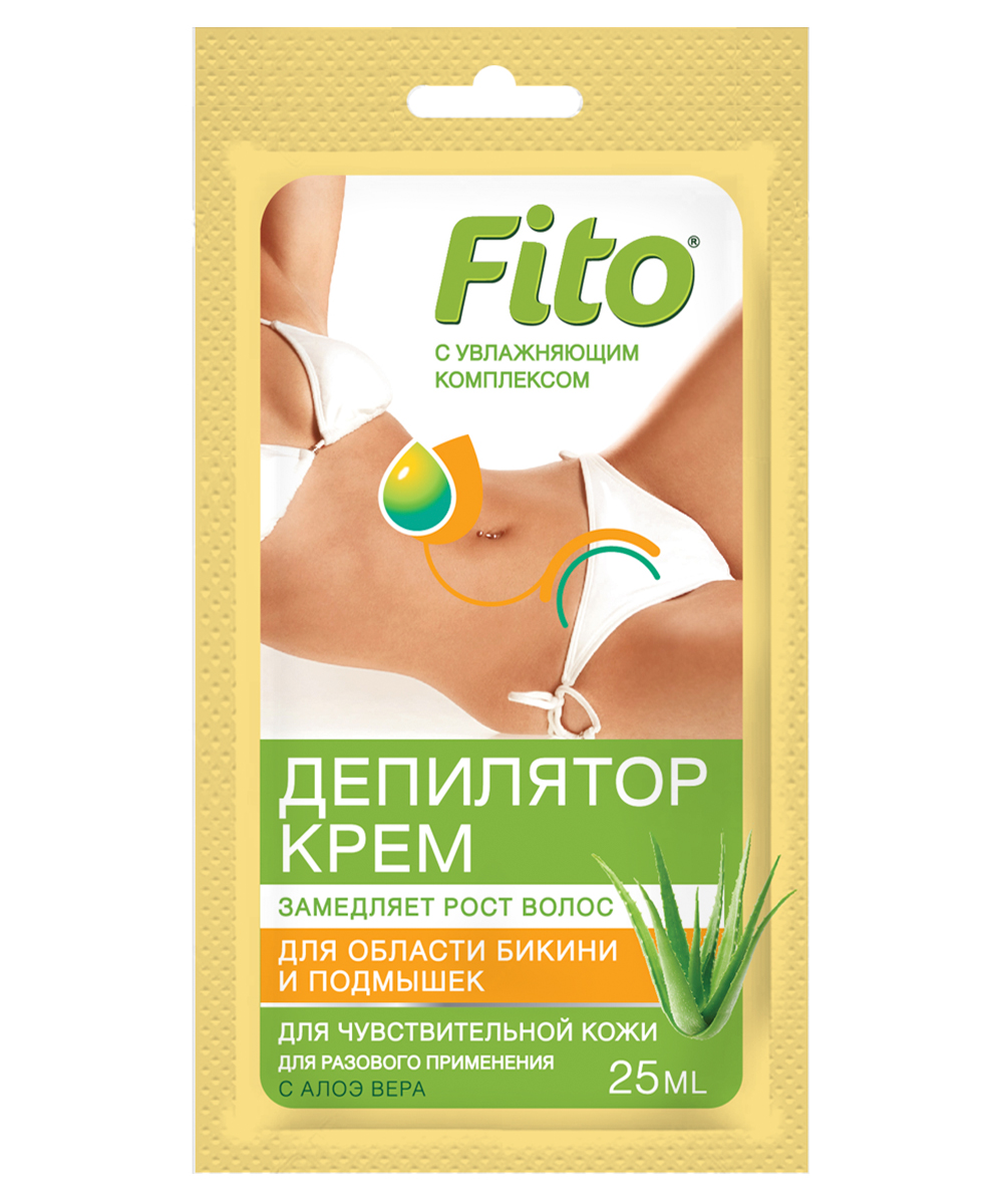 

Крем-депилятор Fito Косметик с экстрактом алоэ для области бикини и подмышек, 25мл х 6шт., Быстрое удаление